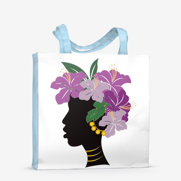 Сумка-шоппер «Африканская девушка с цветами»