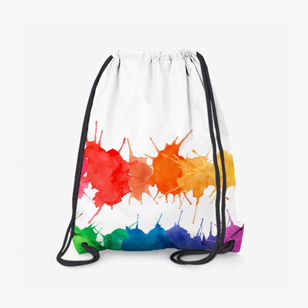 Рюкзак «Яркие пятна краски, разноцветный акварельный принт»