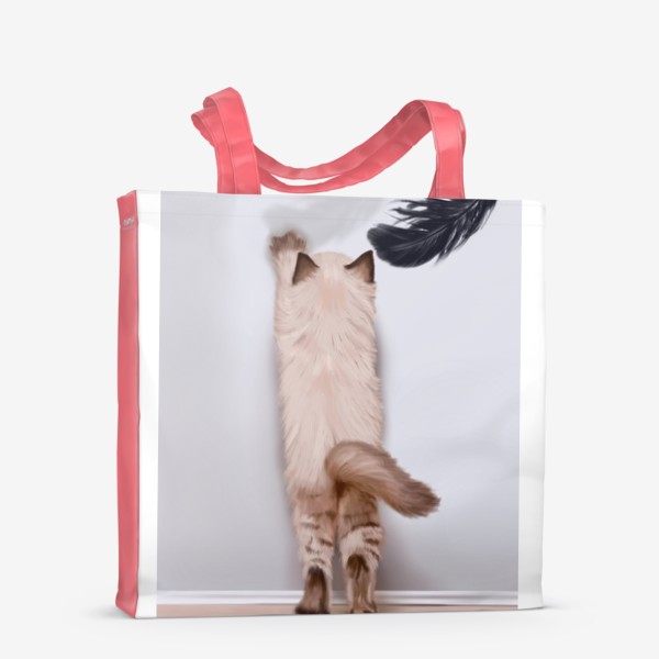 Сумка-шоппер «Котёнок с пёрышком»