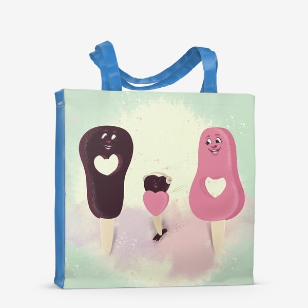Сумка-шоппер «Семейное мороженое с фоном»