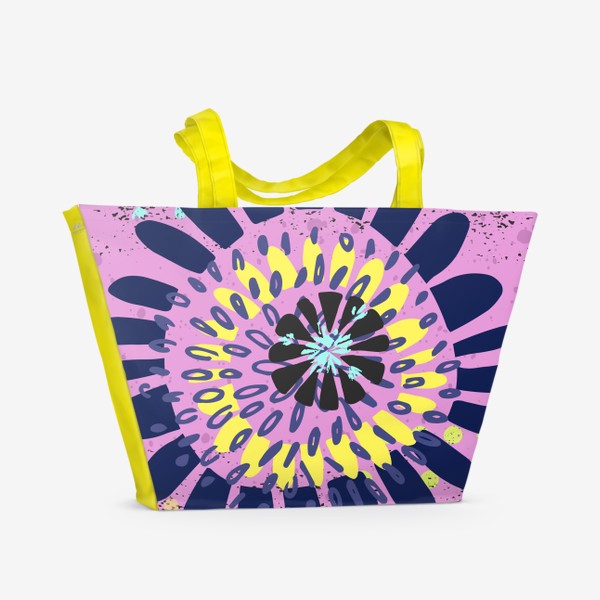 Пляжная сумка «Абстракция - модерн - геометрия - летние цветы»