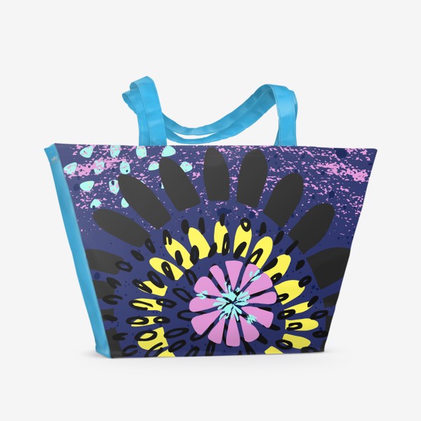 Пляжная сумка «Абстракция - модерн - геометрия - летние цветы»