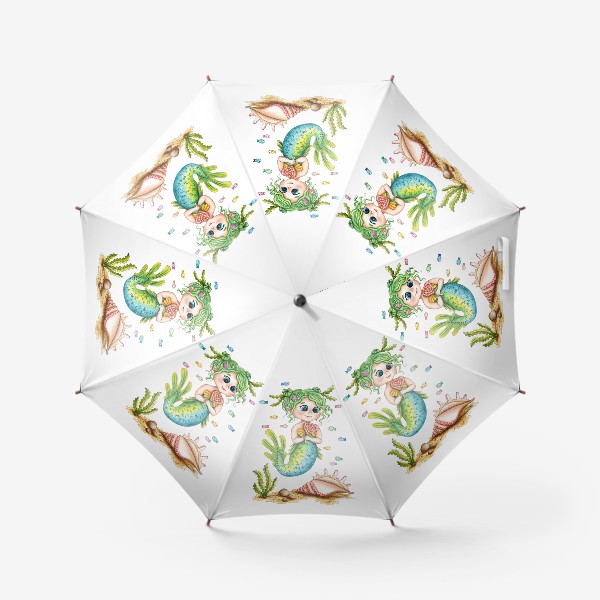 Зонт «Русалочка акварель»