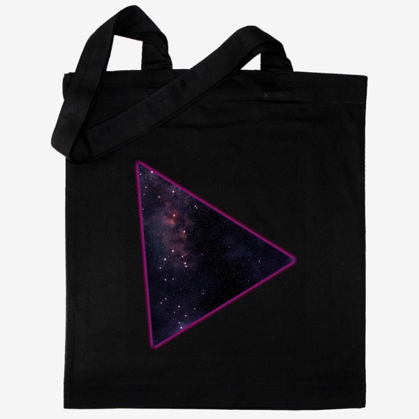 Сумка хб «Пурпурная небула в космосе внутри неонового треугольника»