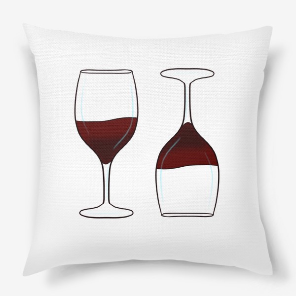 Подушка «Бокалы с вином»