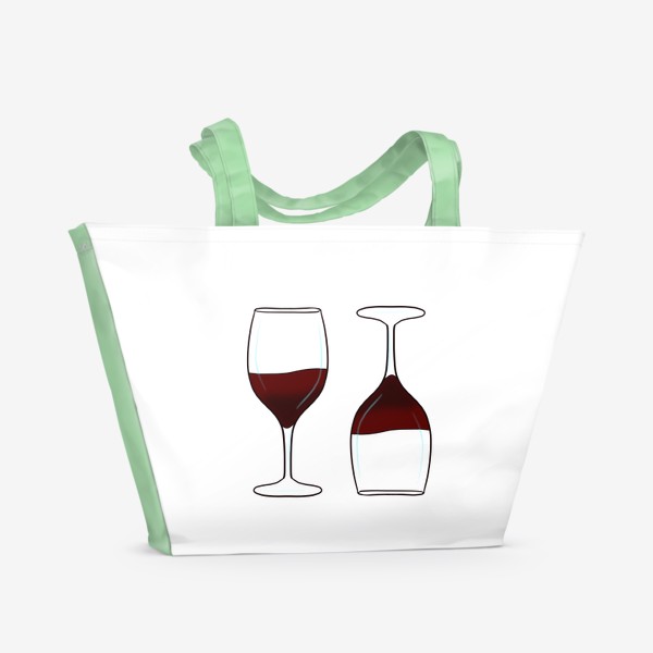 Пляжная сумка &laquo;Бокалы с вином&raquo;