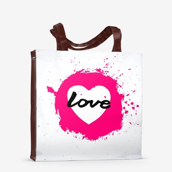 Сумка-шоппер «Стилизованное сердце в виде кляксы с надписью Love»