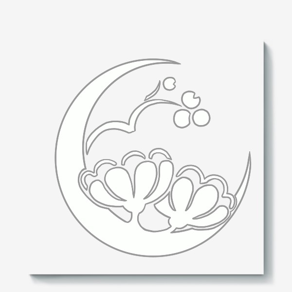 Холст «Японский цветочный герб на каждый день. 2 января, цветок - химонант скороспелый (chimonanthus praecox)»