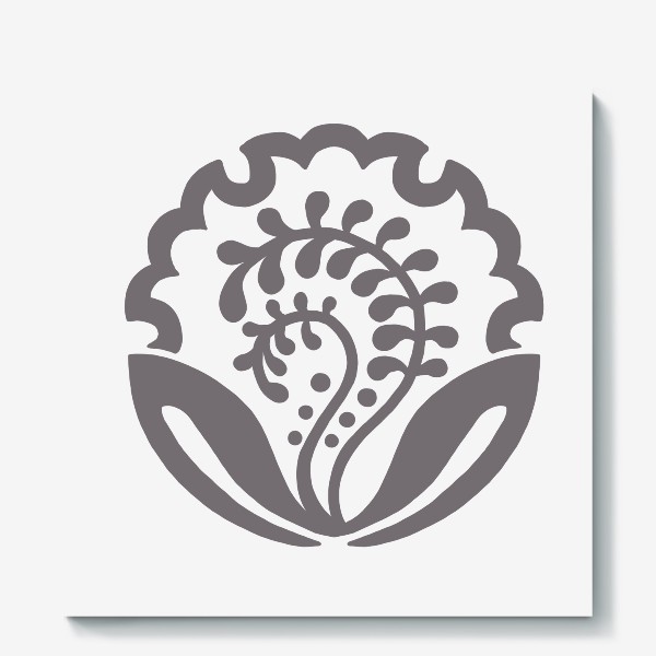 Холст «Японский цветочный герб на каждый день. 5 января, цветок - колонсония японская (collinsonia japonica)»