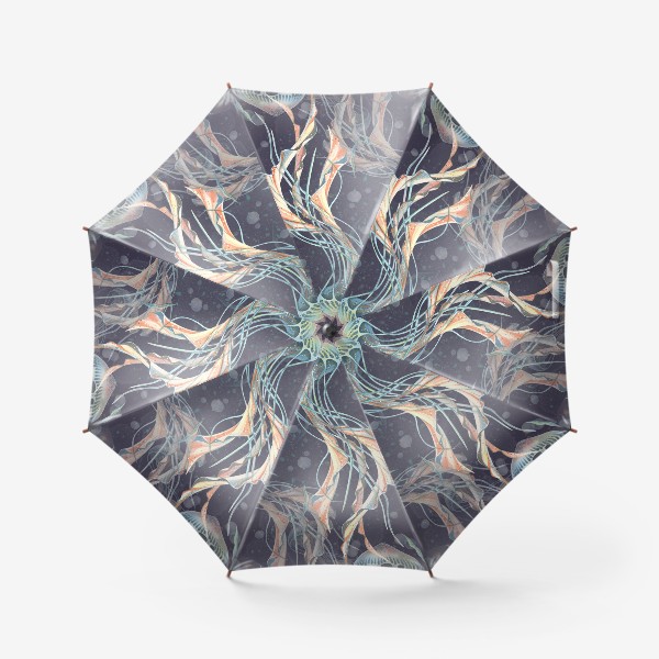 Зонт «Морские медузы. Акварельный паттерн.»