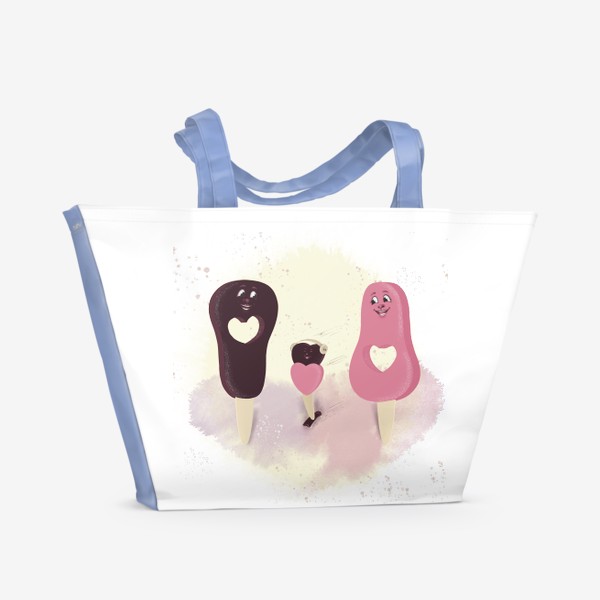 Пляжная сумка «Семейное мороженое без фона»