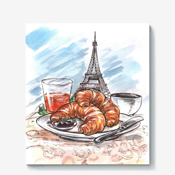 Холст «Завтрак в Париже»