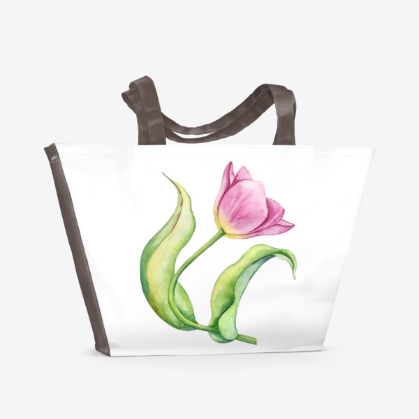 Пляжная сумка «Тюльпан. Акварель »