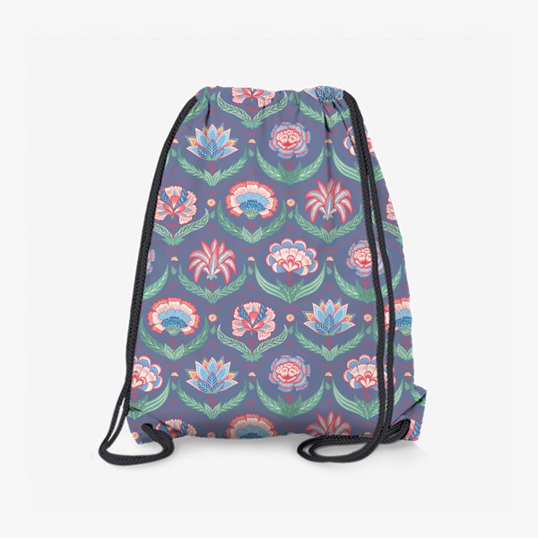Рюкзак «Цветочный орнамент в стиле якобинской вышивки»
