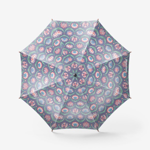 Зонт «Цветочный орнамент в стиле якобинской вышивки»