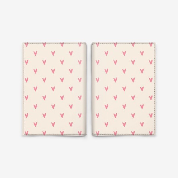 Обложка для паспорта «Принт с розовыми сердечками»