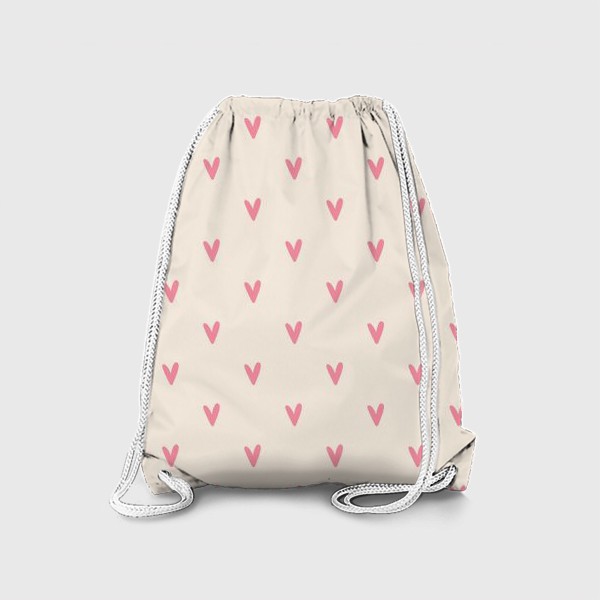 Рюкзак «Принт с розовыми сердечками»