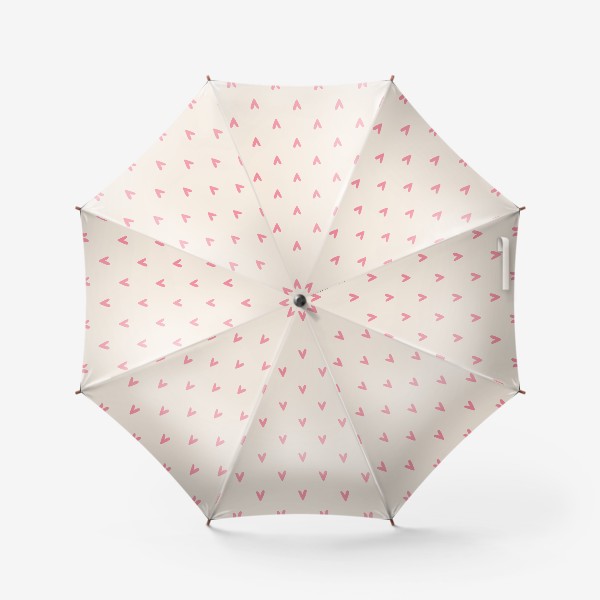 Зонт «Принт с розовыми сердечками»