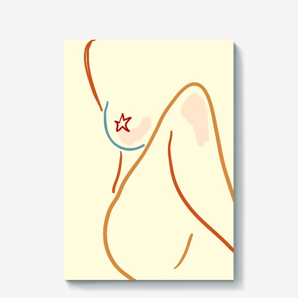 Холст «Ретро абстракция, женское тело»