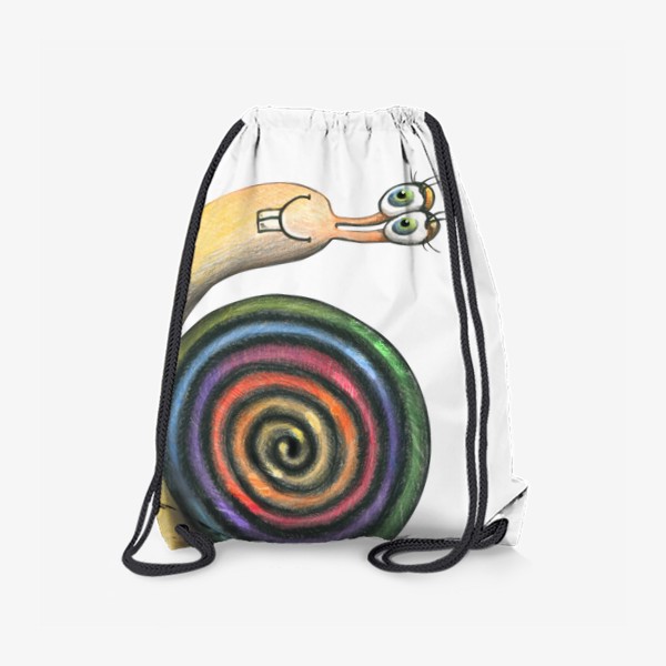 Рюкзак «Цветная улитка, радуга, мультяшная. Графика.»