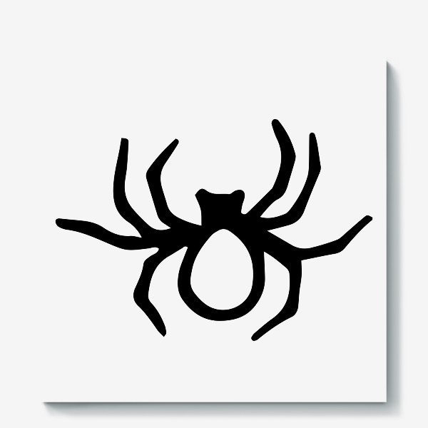 Холст «иконка паука, вид сверху. скетч насекомого паука черной линией для принта хэллоуина»