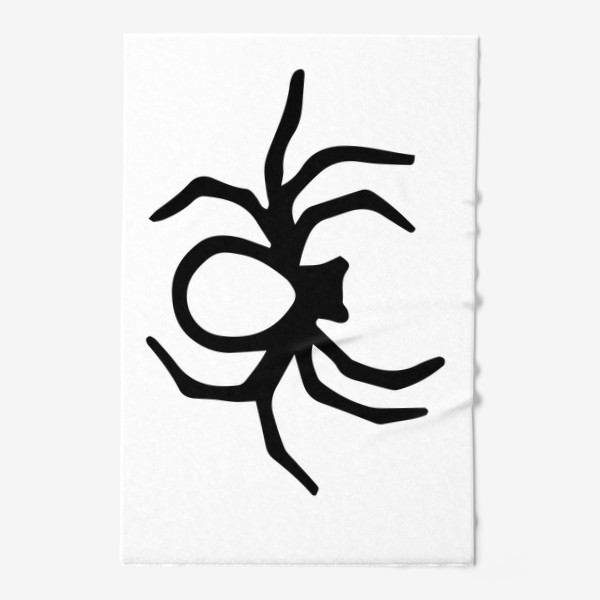Полотенце «иконка паука, вид сверху. скетч насекомого паука черной линией для принта хэллоуина»