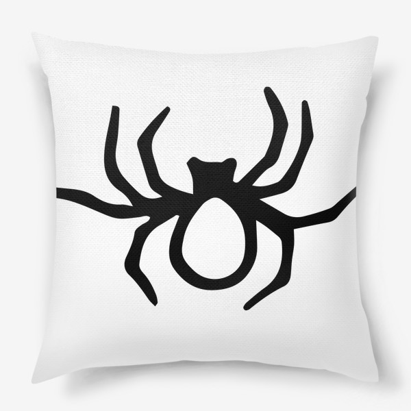 Подушка «иконка паука, вид сверху. скетч насекомого паука черной линией для принта хэллоуина»