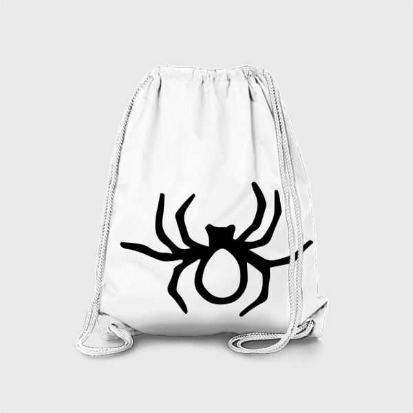 Рюкзак «иконка паука, вид сверху. скетч насекомого паука черной линией для принта хэллоуина»