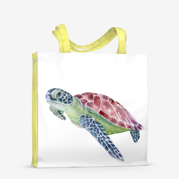 Сумка-шоппер «Акварель, Морская черепаха»