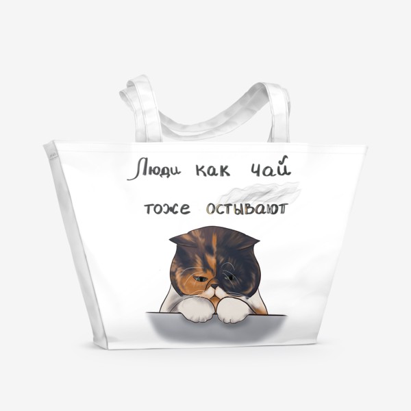 Пляжная сумка «Грустный котик»