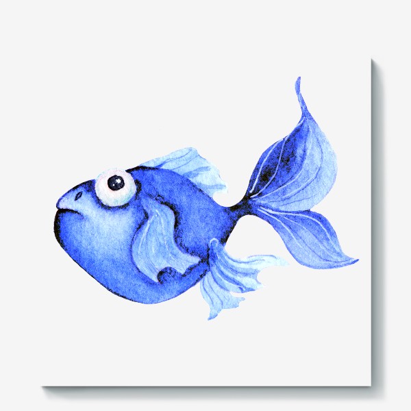 Холст «Blue fish/Голубая рыбка»