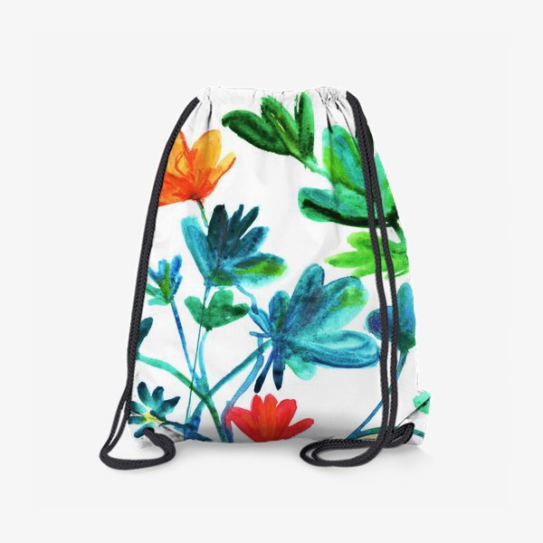 Рюкзак «Цветущие растения летом. Акварельная живопись»