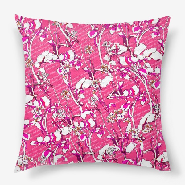 Подушка «Незабудки на розовом»