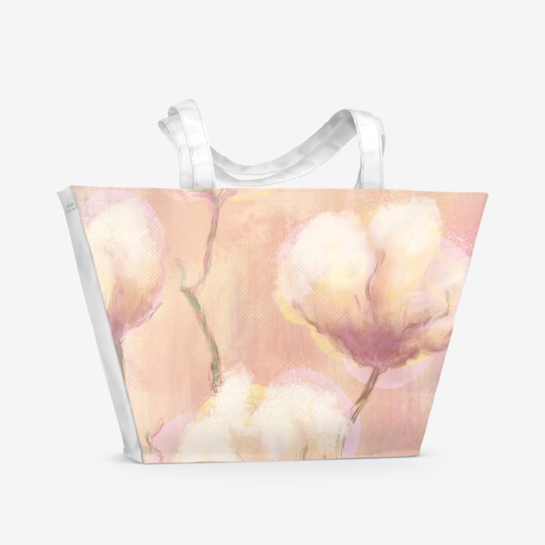 Пляжная сумка &laquo;Нарисованные цветы хлопок&raquo;
