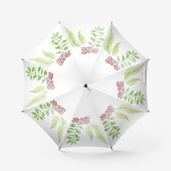 Зонт «Морская иллюстрация с ракушками и водорослями»