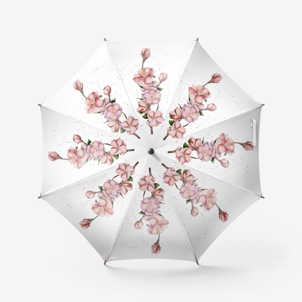 Зонт «Веточка сакуры акварелью. Вишня»