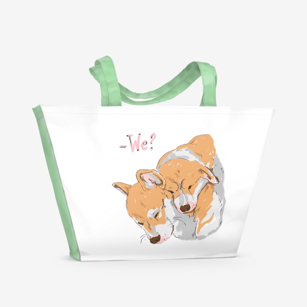 Пляжная сумка «милые щенки корги - собаки»