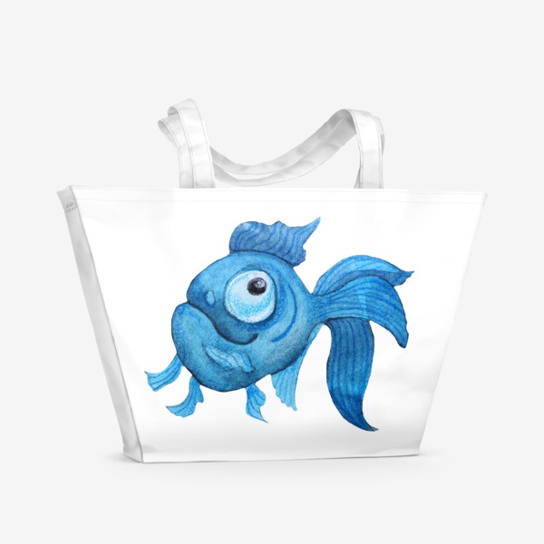 Пляжная сумка «Рыбка индиго 1»
