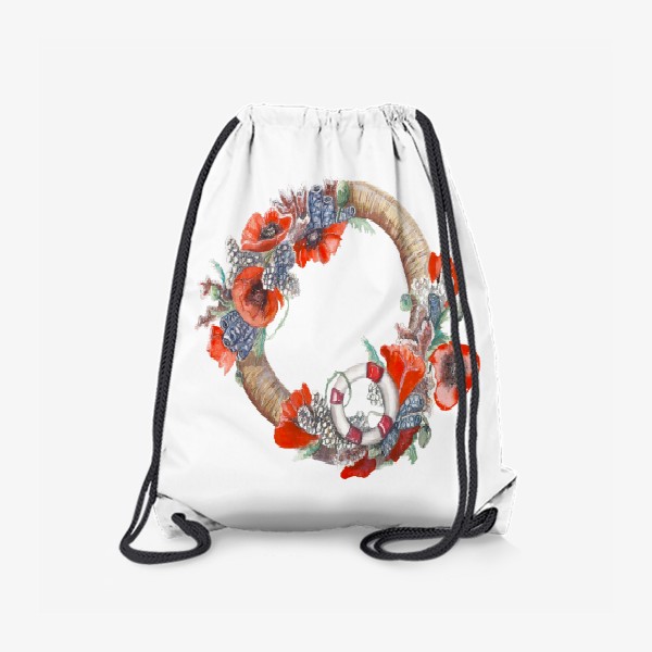 Рюкзак «Морской венок с кораллами и маками»