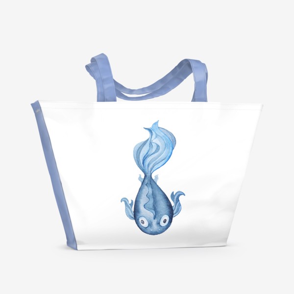 Пляжная сумка «Акварель голубая Рыбка»