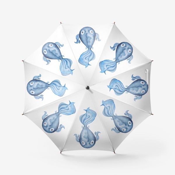 Зонт «Акварель голубая Рыбка»