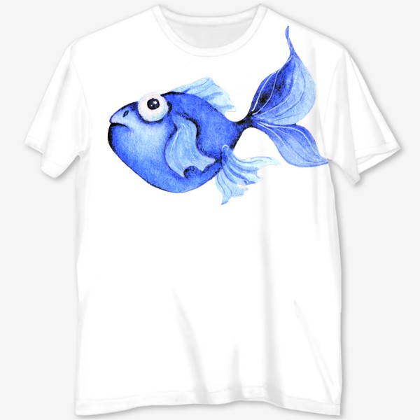Футболка с полной запечаткой «Blue fish/Голубая рыбка»