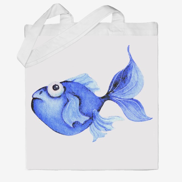 Сумка хб «Blue fish/Голубая рыбка»