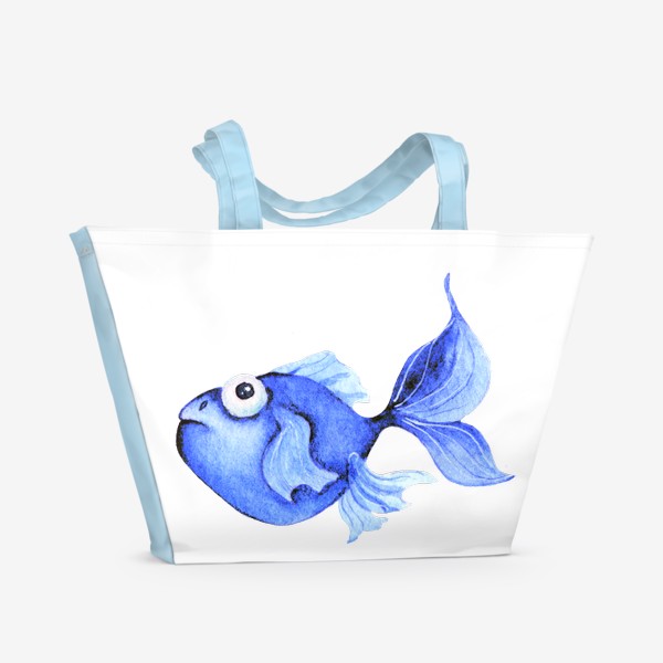 Пляжная сумка «Blue fish/Голубая рыбка»