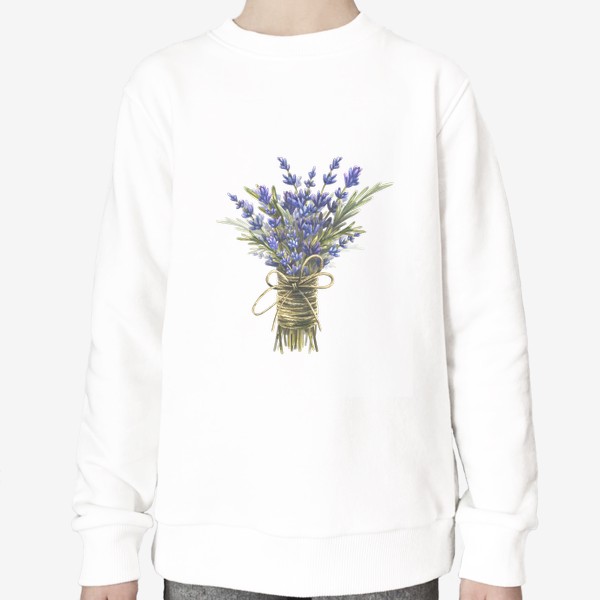 Свитшот «Букет, цветы лаванда. Прованс. Акварель. »