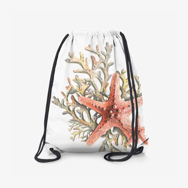 Рюкзак «Морские звезды, кораллы. Акварель.»