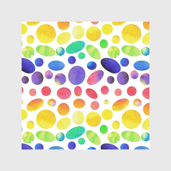 Скатерть «Разноцветные круги и овалы на белом фоне»