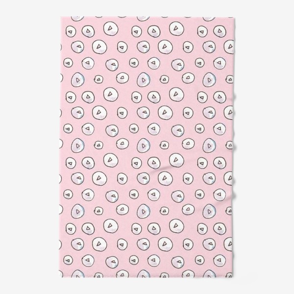 Полотенце «Паттерн канцелярские кнопки на розовом фоне»