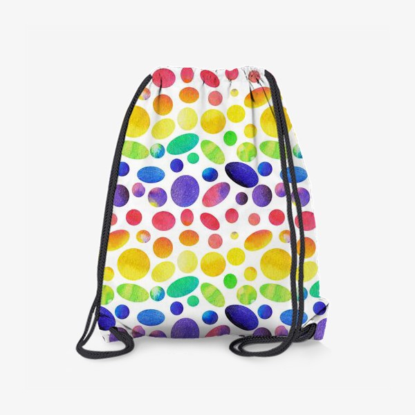 Рюкзак «Разноцветные круги и овалы на белом фоне»