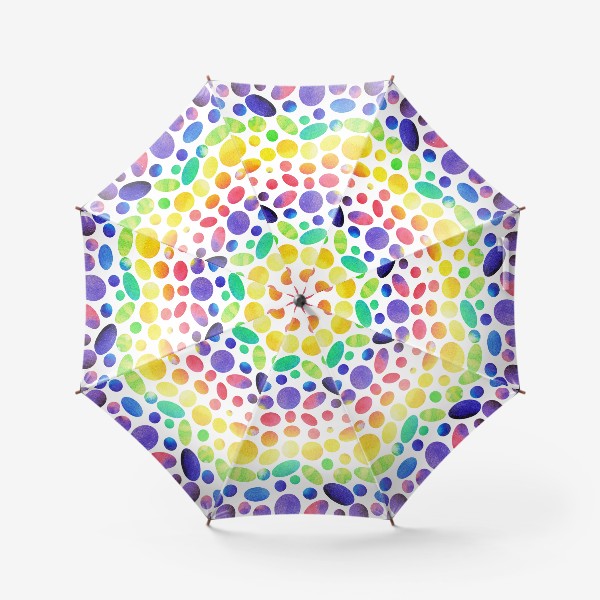 Зонт «Разноцветные круги и овалы на белом фоне»